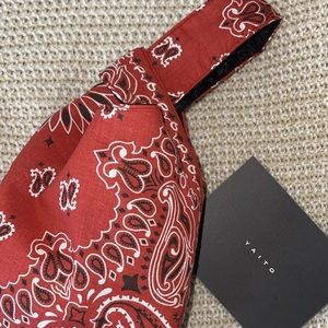 Yaito Paisley Print Knot Bag in Terracotta